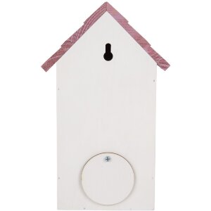 Clayre & Eef 6H2452 Vogelhuis 15x10x22 cm Wit-Roze