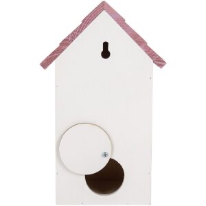 Clayre & Eef 6H2452 Vogelhuis 15x10x22 cm Wit-Roze