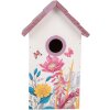 Clayre & Eef 6H2452 Vogelhuis 15x10x22 cm Wit-Roze