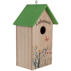 Clayre & Eef 6H2453 Vogelhuis 14x10x23 cm Wit Groen