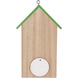Clayre & Eef 6H2453 Vogelhuis 14x10x23 cm Wit Groen