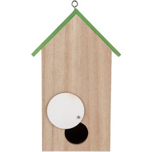 Clayre & Eef 6H2453 Vogelhuis 14x10x23 cm Wit Groen