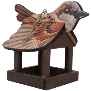 Clayre & Eef 6H2456 Vogelhuis 17x25x21 cm Bruin-Beige