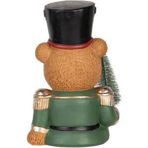 Clayre & Eef 6MG0153 Decoratiebeer 25x25x38 cm Bruin en Groen