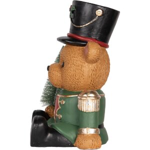 Clayre & Eef 6MG0153 Decoratiebeer 25x25x38 cm Bruin en Groen