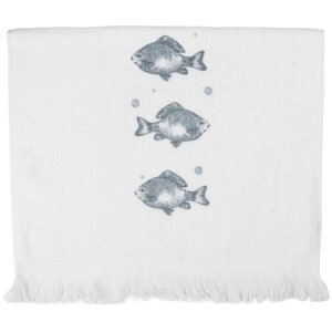 Clayre & Eef CT034 Gastendoek 40x66 cm Wit-Blauw