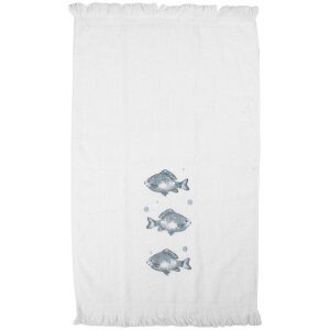 Clayre & Eef CT034 Gastendoek 40x66 cm Wit-Blauw