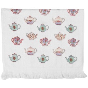 Clayre & Eef CT035 Gastendoek 40x66 cm Wit met blauw...