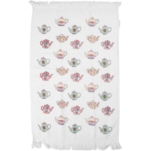 Clayre & Eef CT035 Gastendoek 40x66 cm Wit met blauw...