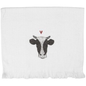 Clayre & Eef CT036 Gastendoek 40x66 cm Wit met zwart...