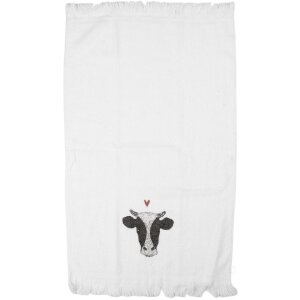 Clayre & Eef CT036 Gastendoek 40x66 cm Wit met zwart...