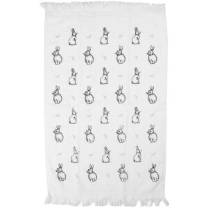 Clayre & Eef CTBNS-1 gastendoek 40x66 cm Wit-Grijs