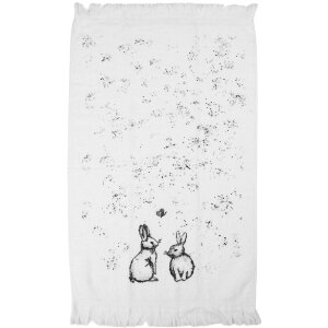 Clayre & Eef CTBNS-2 gastendoek 40x66 cm Wit-Grijs