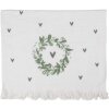 Clayre & Eef CTLNL gastendoek 40x66 cm Wit met Groen