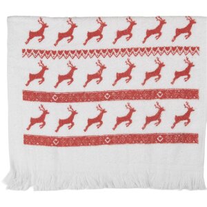 Clayre & Eef CTNOC-1 Gastendoek 40x66 cm Wit met Rode...