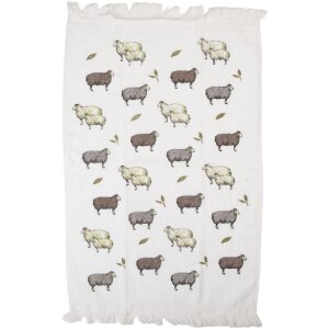 Clayre & Eef CTNSF Gastendoek 40x66 cm Wit/Bruin