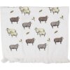 Clayre & Eef CTNSF Gastendoek 40x66 cm Wit/Bruin