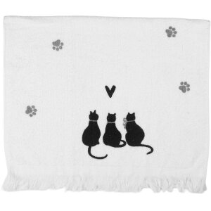 Clayre & Eef CTPWS-1 Gastendoek 40x66 cm Wit en Zwart