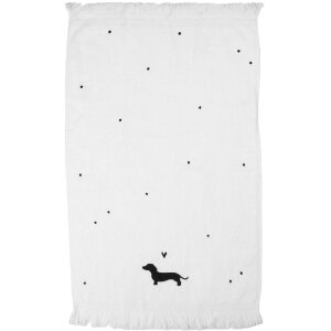 Clayre & Eef CTPWS-2 Gastendoek 40x66 cm Wit/Zwart