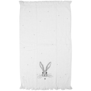Clayre & Eef CTRUB Gastendoek 40x66 cm Wit-Grijs