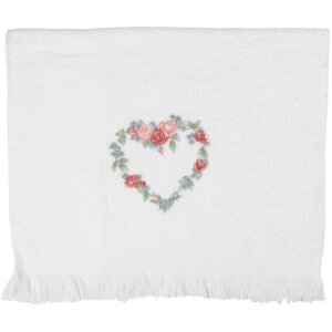 Clayre & Eef CTSLF Gastendoek 40x66 cm Wit Roze