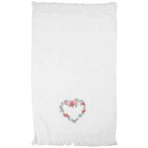 Clayre & Eef CTSLF Gastendoek 40x66 cm Wit Roze