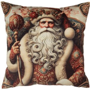 Clayre & Eef NCH21 Kussensloop 45x45 cm Beige en Rood
