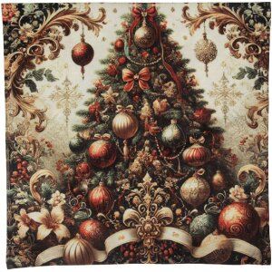Clayre & Eef NCH23 Kussensloop 45x45 cm Beige & Rood