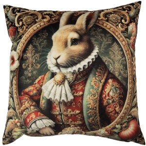 Clayre & Eef NE21 Kussensloop 45x45 cm Beige en Rood