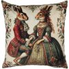 Clayre & Eef NE22 Kussensloop 45x45 cm Beige-Rood