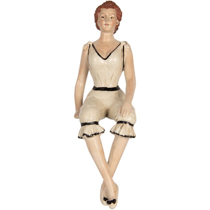 Clayre & Eef 6PR5560 Decoratie Vrouw 12x10x29 cm Beige