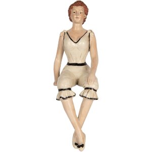 Clayre & Eef 6PR5560 Decoratie Vrouw 12x10x29 cm Beige