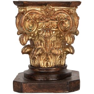 Clayre & Eef 6PR5581 Sokkel 12x12x16 cm Bruin-Goud