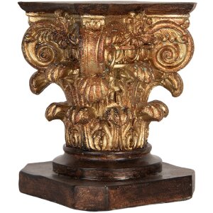 Clayre & Eef 6PR5581 Sokkel 12x12x16 cm Bruin-Goud