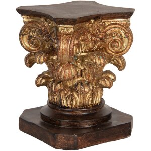 Clayre & Eef 6PR5581 Sokkel 12x12x16 cm Bruin-Goud