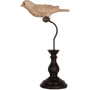 Clayre & Eef 6PR5587 Decoratie Vogel 12x7x21 cm Beige...