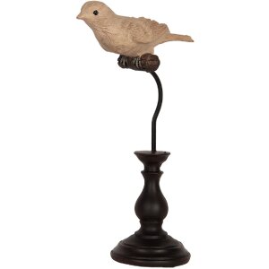 Clayre & Eef 6PR5587 Decoratie Vogel 12x7x21 cm Beige...