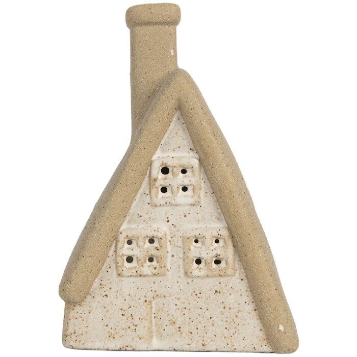 Clayre & Eef 6CE2174M Decoratie Huis met LED 15x10x21 cm Beige