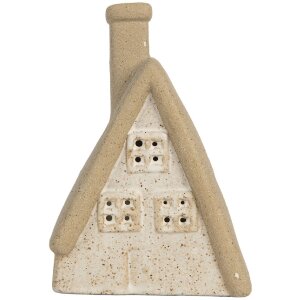 Clayre & Eef 6CE2174M Decoratie Huis met LED 15x10x21 cm Beige