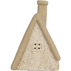 Clayre & Eef 6CE2174M Decoratie Huis met LED 15x10x21 cm Beige