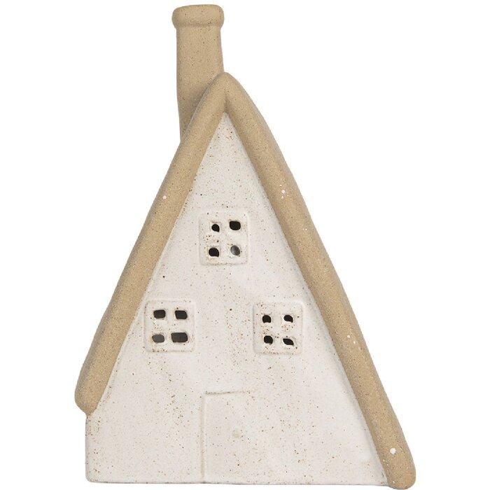 Clayre & Eef 6CE2174S Decoratie Huis met LED 9x7x13 cm Beige