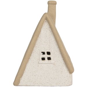 Clayre & Eef 6CE2174S Decoratie Huis met LED 9x7x13 cm Beige