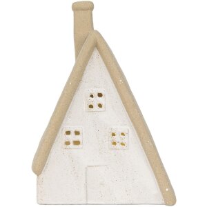Clayre & Eef 6CE2174S Decoratie Huis met LED 9x7x13 cm Beige