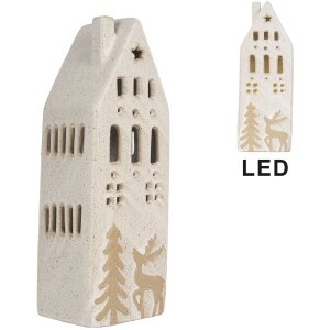 Clayre & Eef 6CE2175L Decoratie Huis met LED 9x7x24 cm