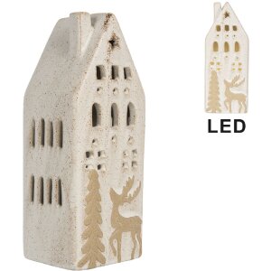 Clayre & Eef 6CE2175M Decoratie Huis met LED 7x6x19 cm