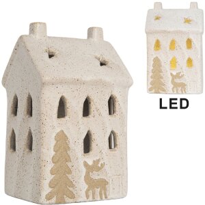 Clayre & Eef 6CE2176M Decoratie Huis met LED 9x7x15 cm