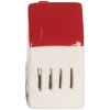 Clayre & Eef 6CE2177M Decoratie Huis met LED 6x5x10 cm Wit Rood
