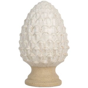 Clayre & Eef 6CE2179 Decoratieve Dennenappel Beige 9x15 cm
