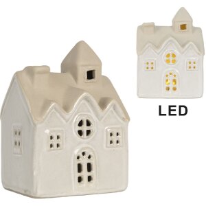 Clayre & Eef 6CE2180 Decoratie Huis met LED 9x6x12 cm