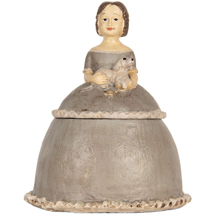 Clayre & Eef 6PR5547 Decoratie Vrouw 19x16x22 cm Beige/Grijs